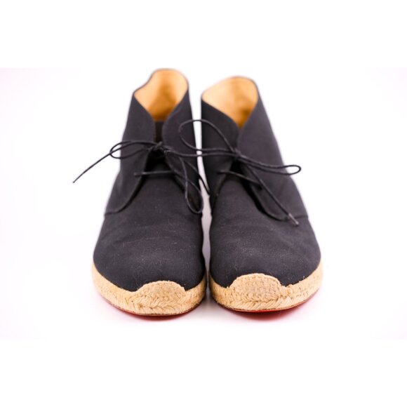 Christian Louboutin Men’s Shoes Espadrille Woven Black - Picture 5 of 7